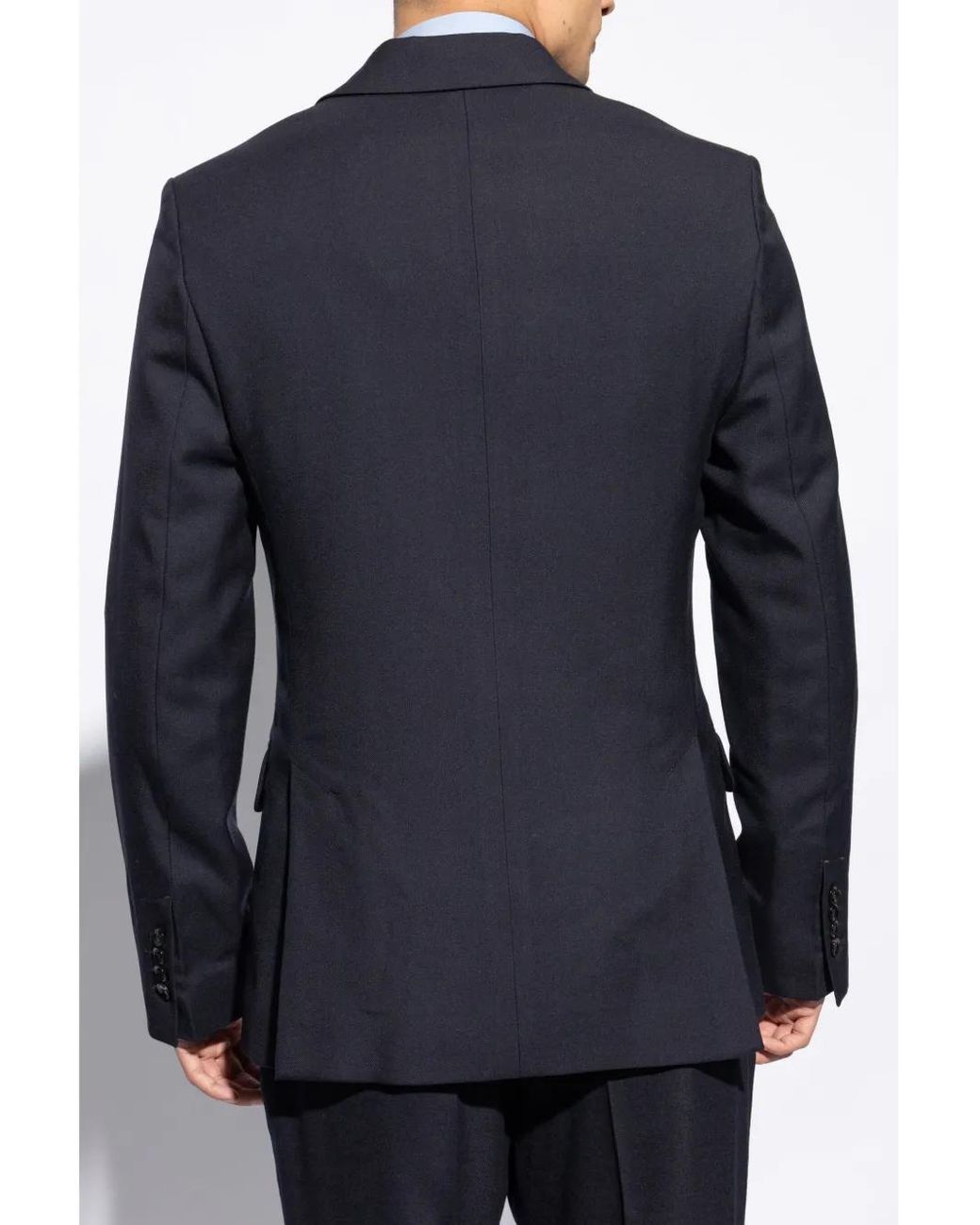 AMI Blue Double-Breasted Blazer for men