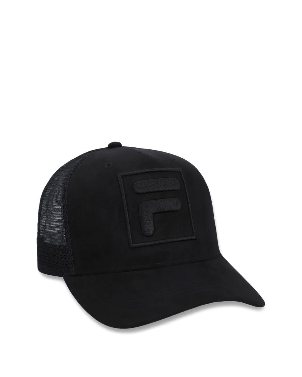 Fila Black Turo F-Box Suede-Mesh Cap