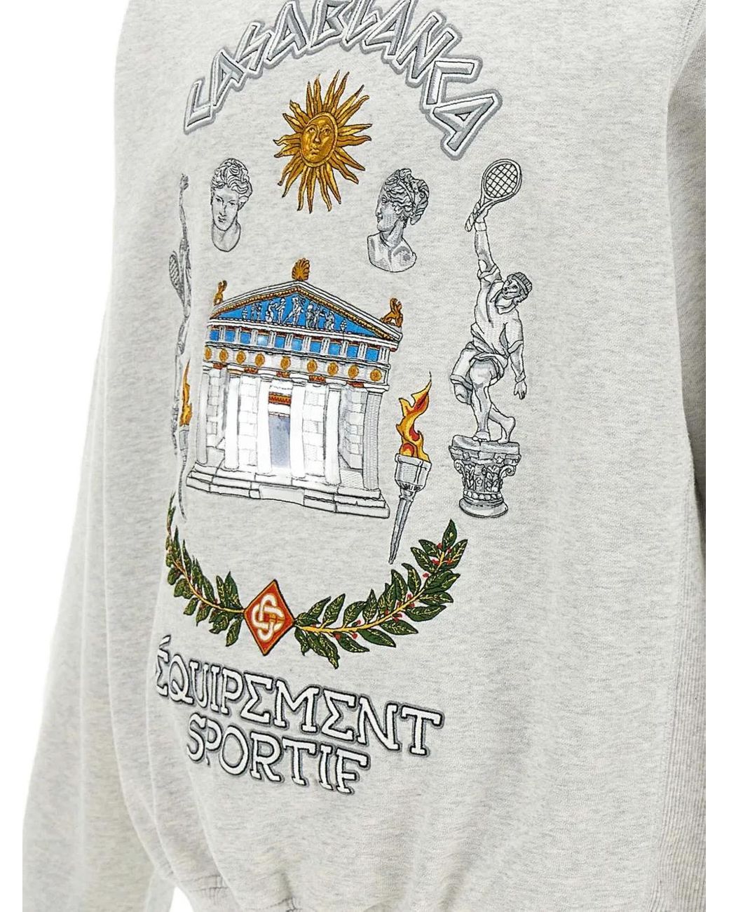 CASABLANCA Logo-Embroidered Sweatshirt in White for Men | Lyst