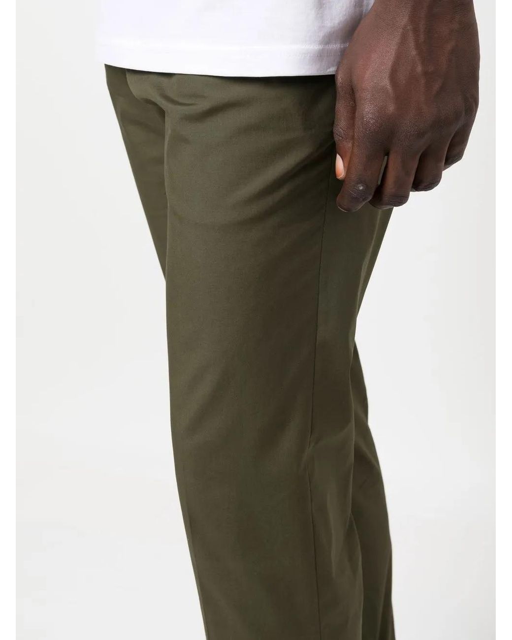 PT Torino Green Straight-Leg Tailored Trousers for men