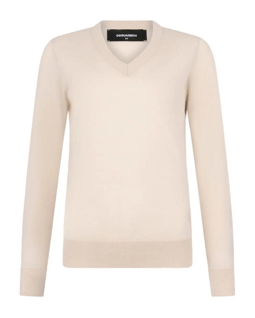 DSquared² Natural D2 Upside Down V-Neck Pullover