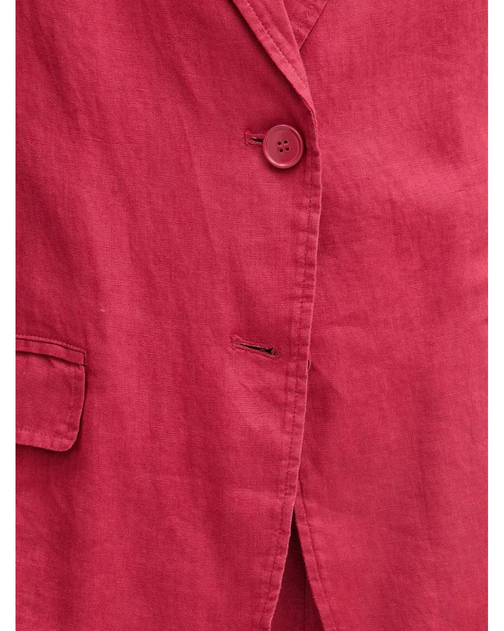 Benetton Red Notch-Lapel Single-Breasted Blazer