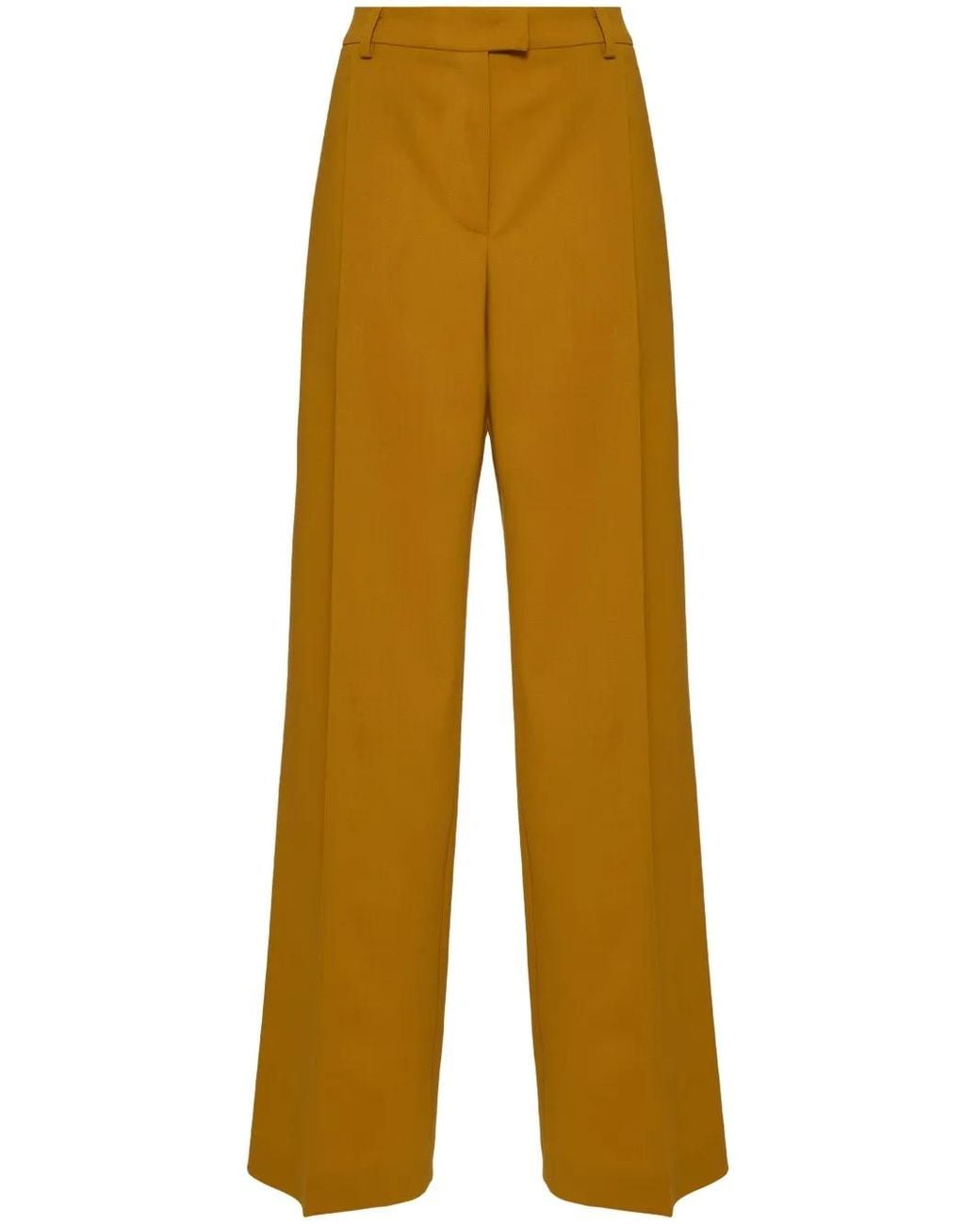 LaDoubleJ Yellow Pressed-Crease Flared Trousers