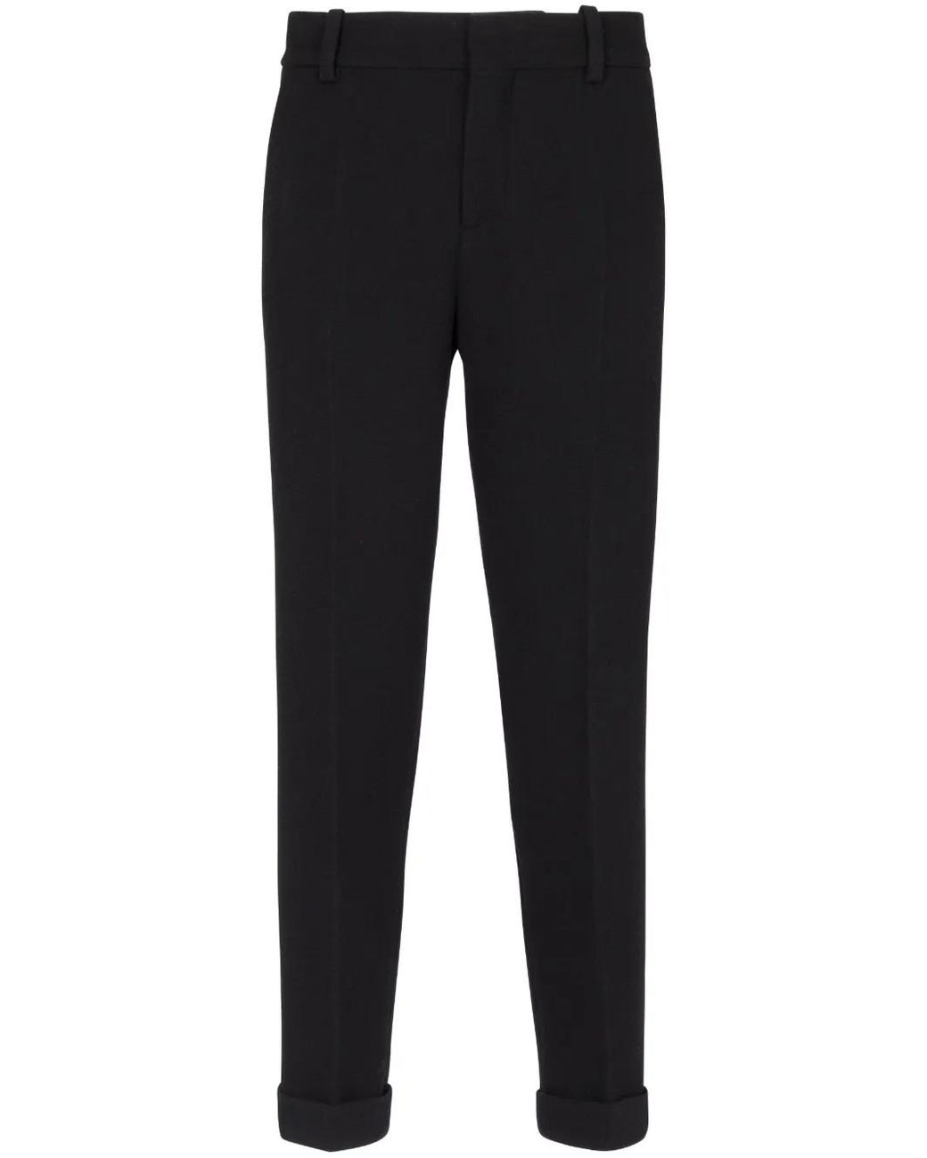 Balmain Black Tapered Cropped Trousers for men