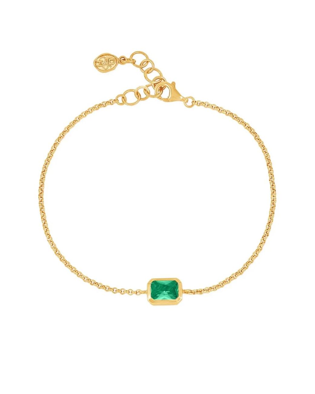 Dower & Hall Metallic Octagon Garnet Chain Bracelet