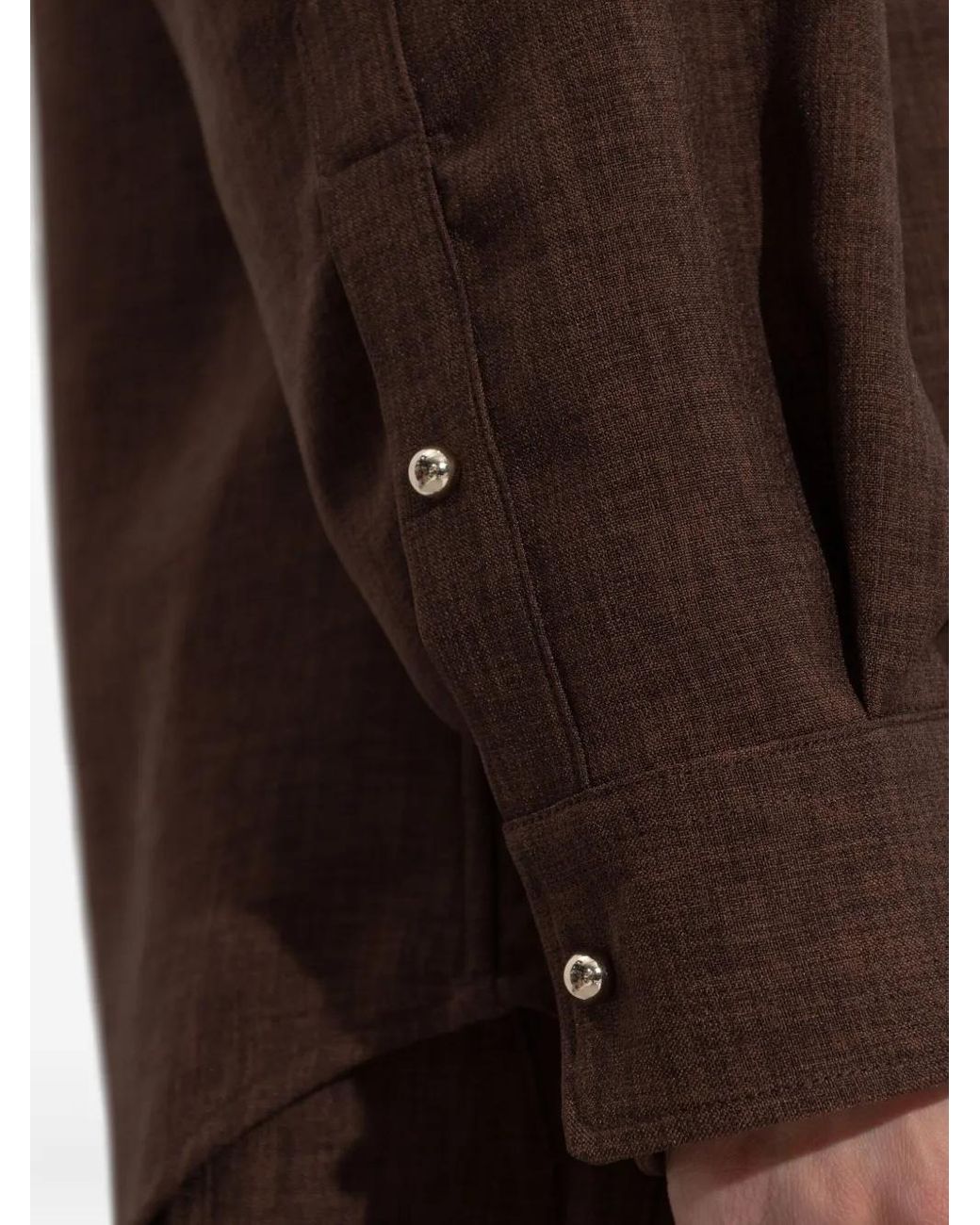 DARKPARK Brown Button-Fastening Pocket Shirt