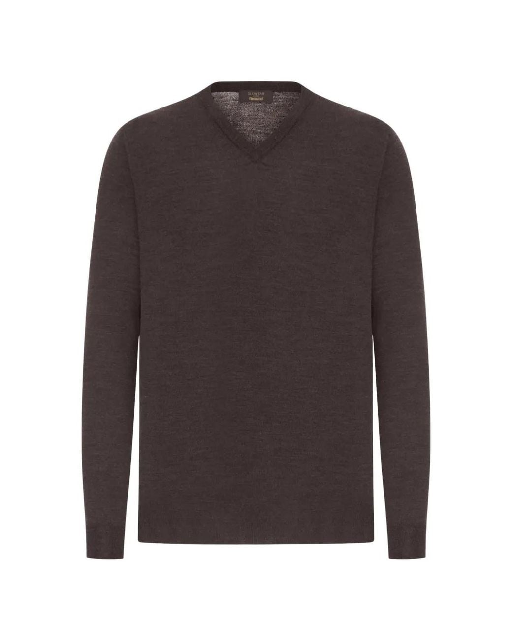 Zanone Brown V-Neck Sweater for men