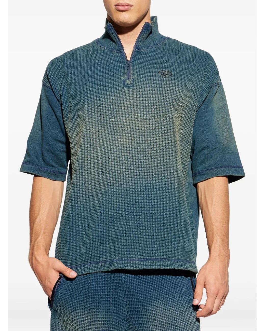 DIESEL Blue Half-Zip Sweater for men