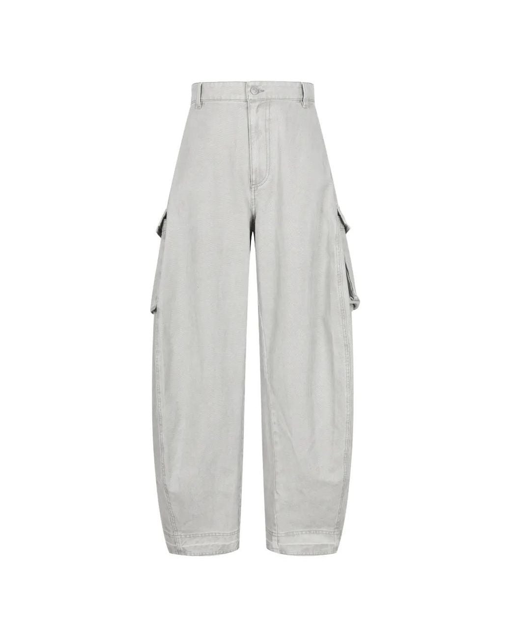 CROQUIS White Curved-Leg Cargo Pants for men