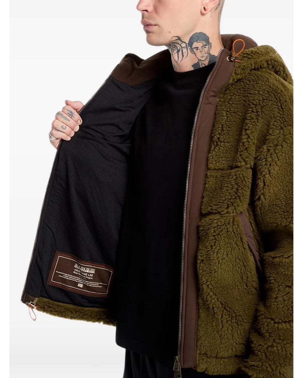 Napapijri Brown Maple Fleece Hoodie for men