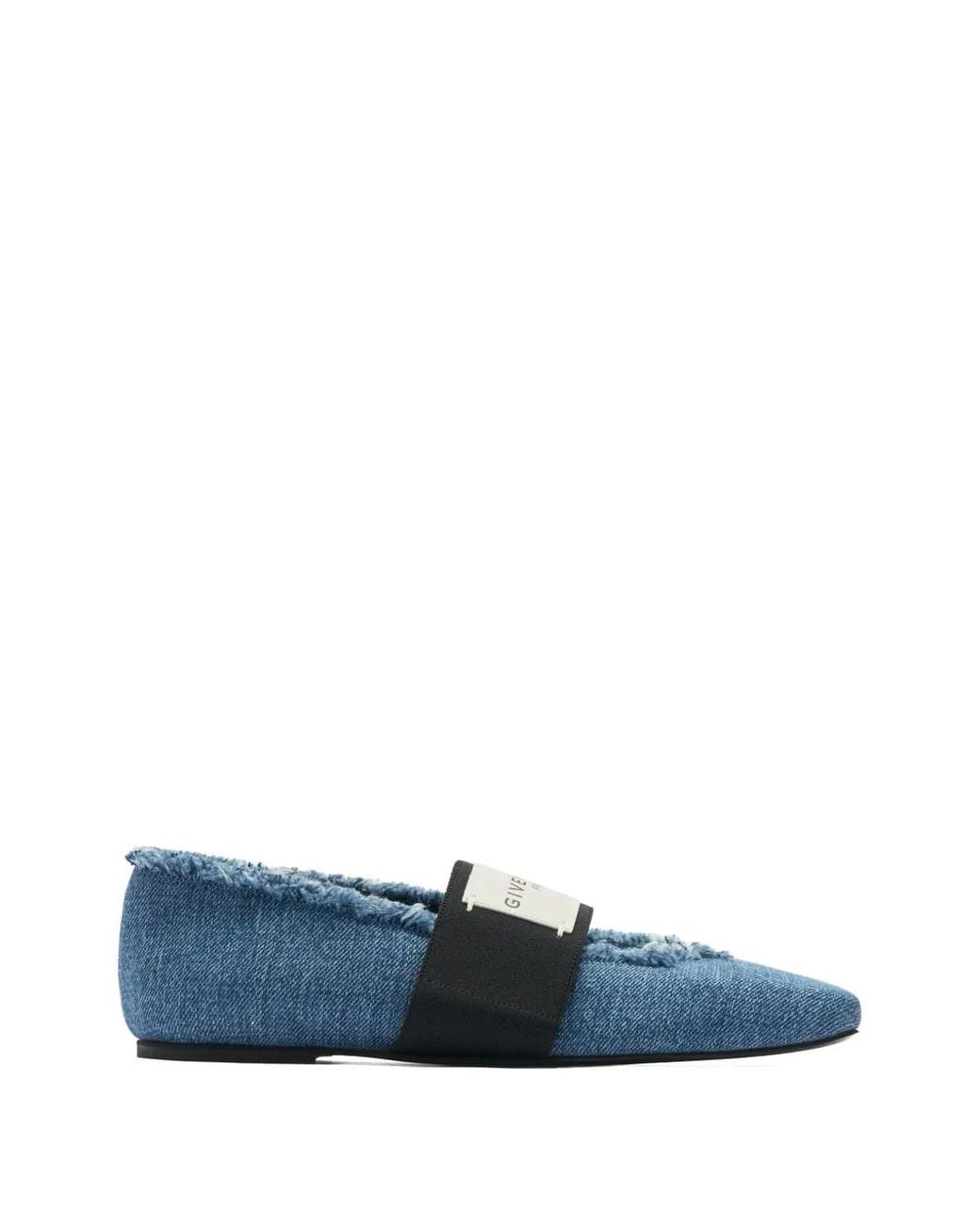Givenchy Blue Square-Toe Ballet Flats