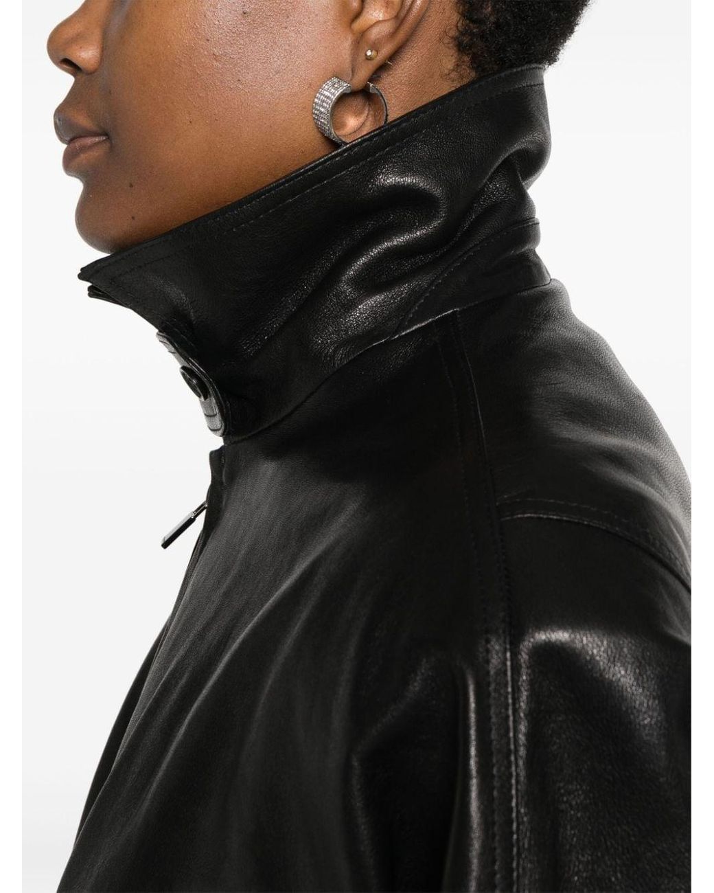 Magda Butrym Cinched Leather Jacket in Black | Lyst