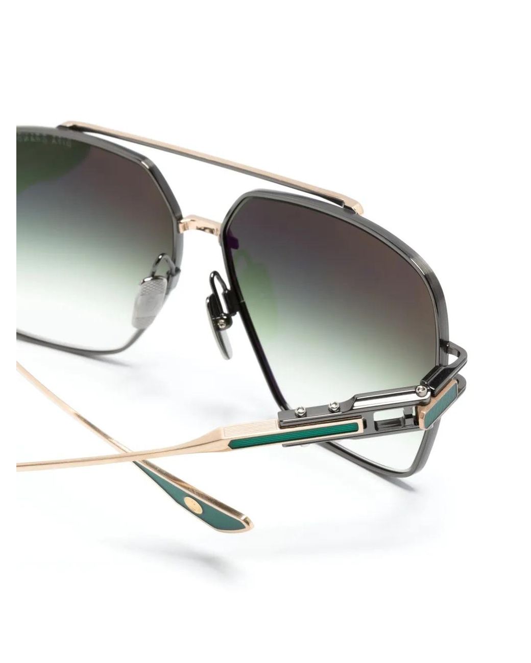 Dita Eyewear Green Logo-Print Square-Frame Sunglasses