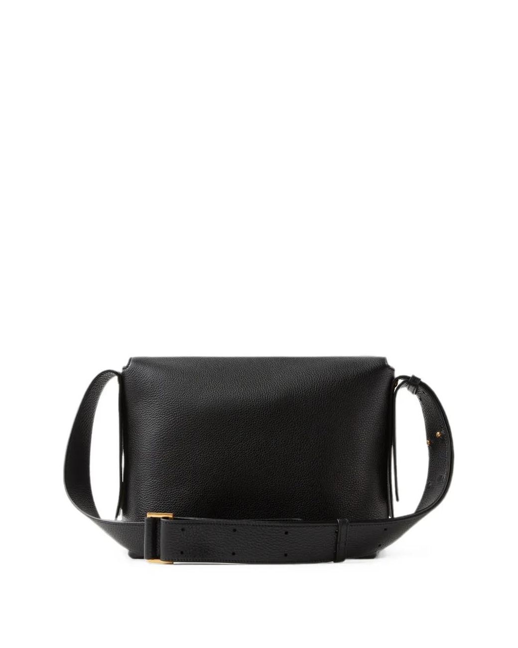 Versace Black Lou Small Leather Messenger Bag for men