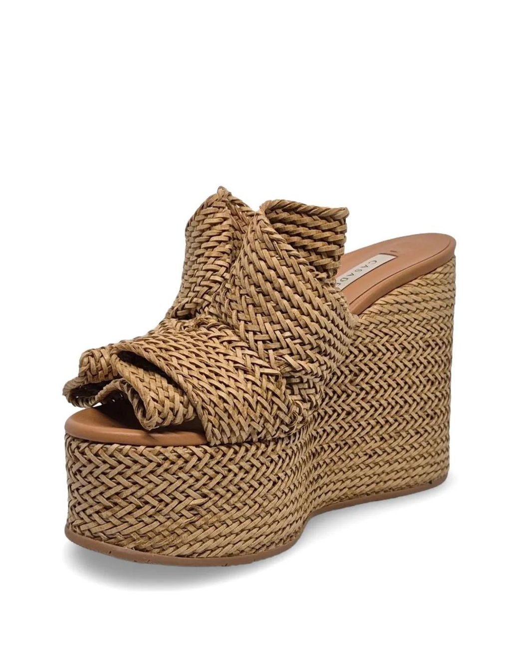 Casadei Brown Woven Wedge Heeled Sandals