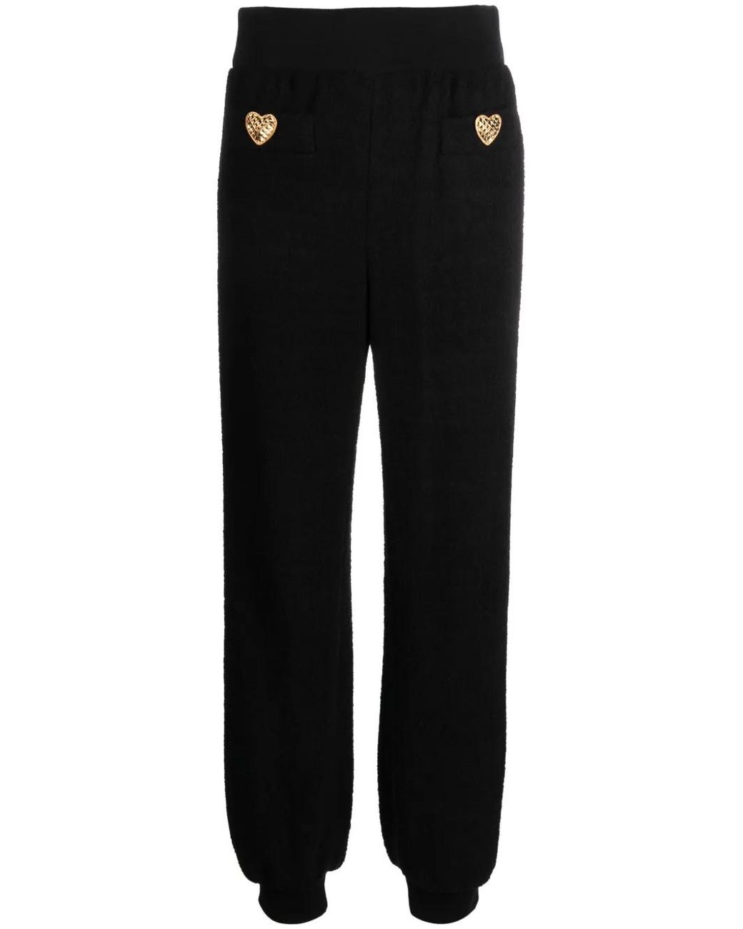 Moschino Black Knitted Track Trousers