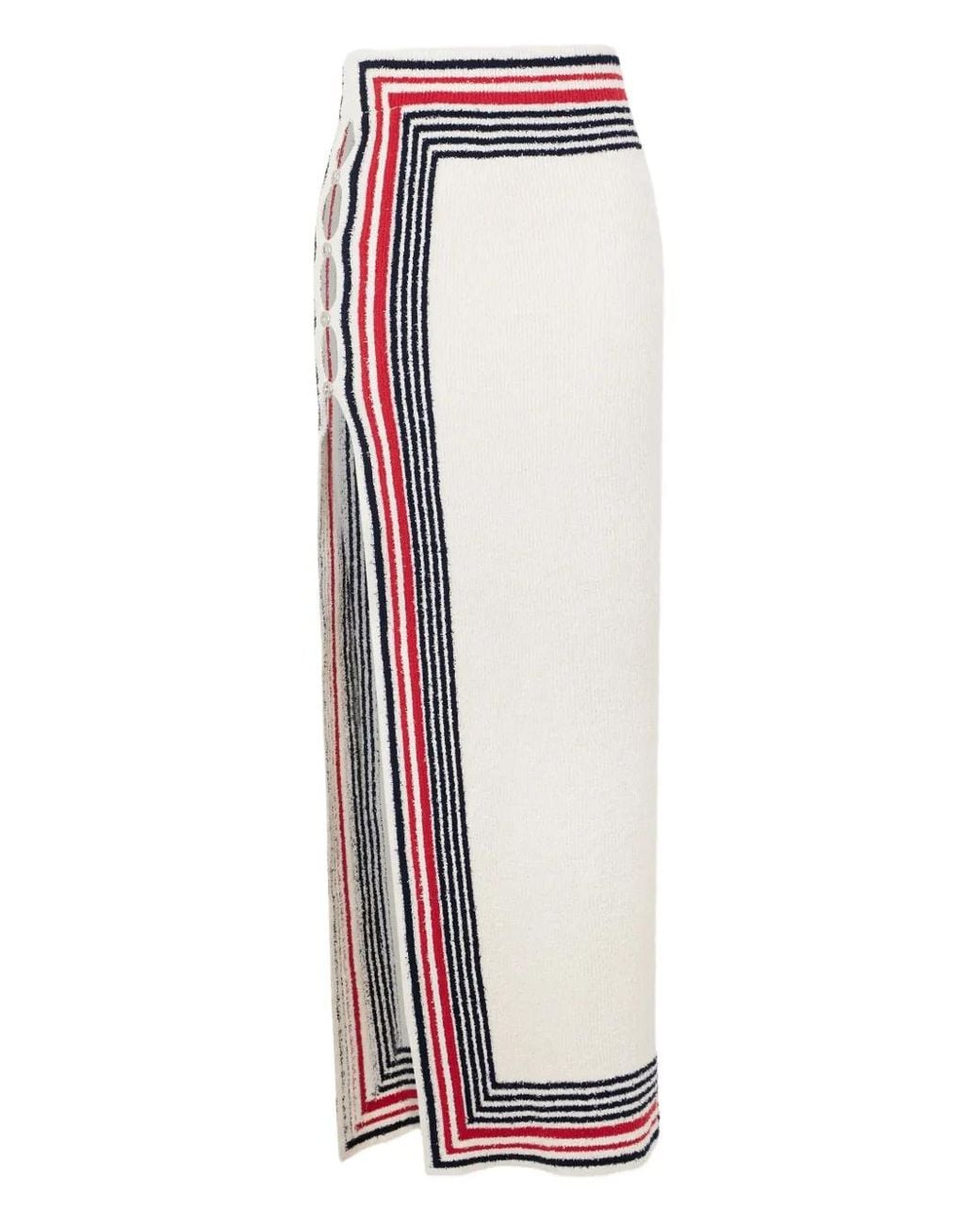 Rabanne White Striped Knitted Skirt