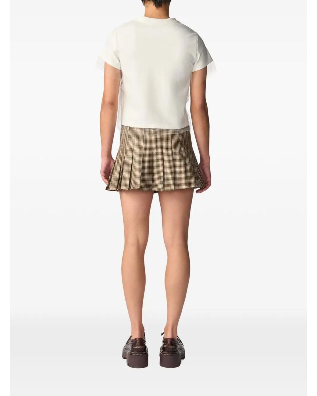 Monse Brown Pleated Belted Mini Skirt