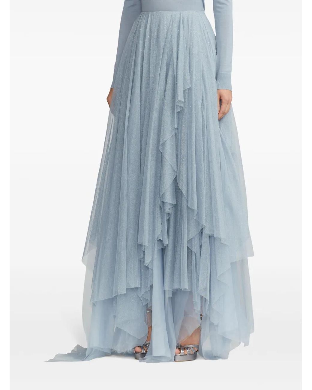 Ralph Lauren Blue Alvey Tulle Maxi Skirt