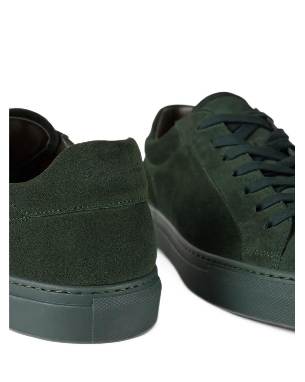 Ralph Lauren Green Suede Lace-Up Sneakers for men
