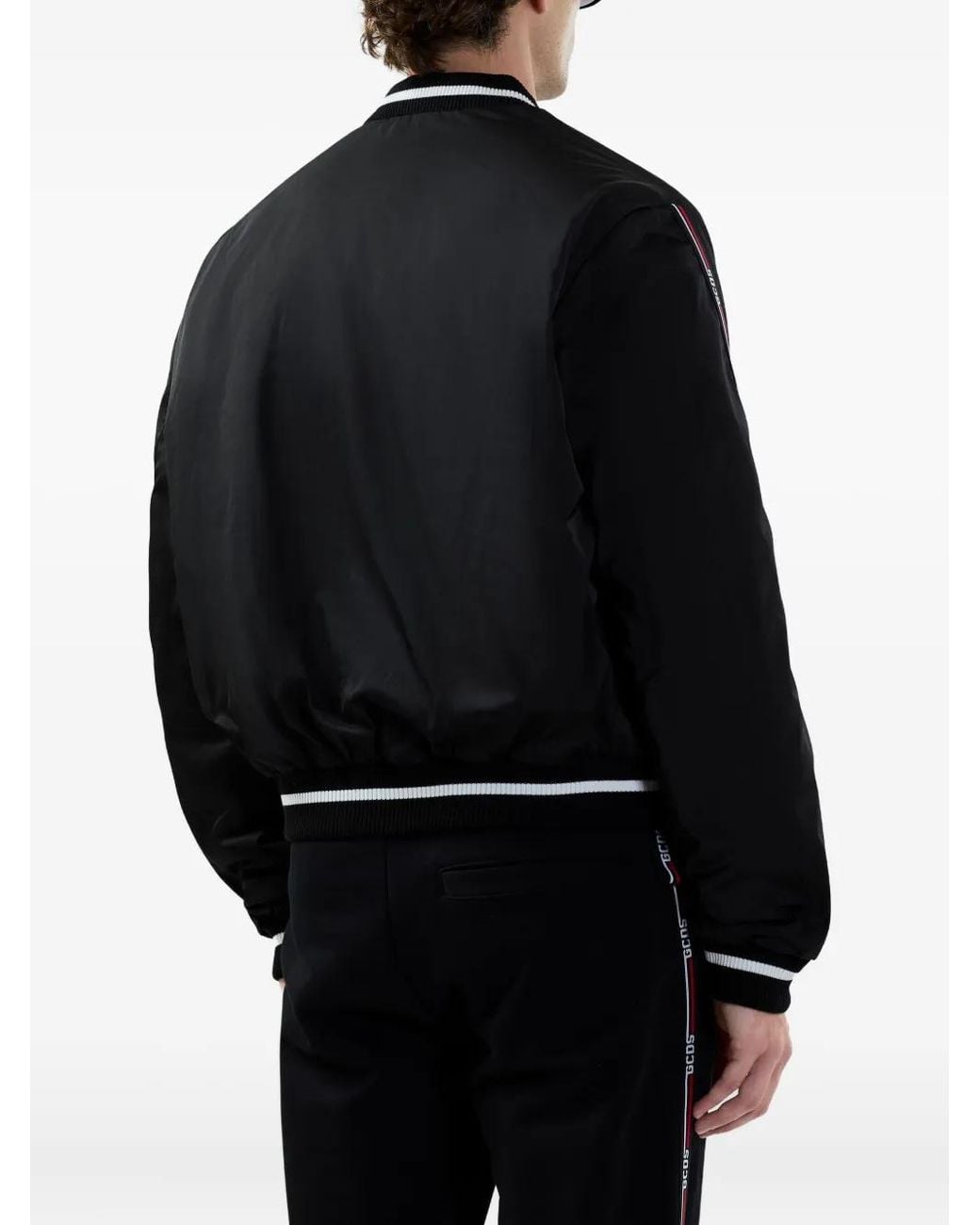 Gcds Black Logo-Embellishment Bomber Jacket for men