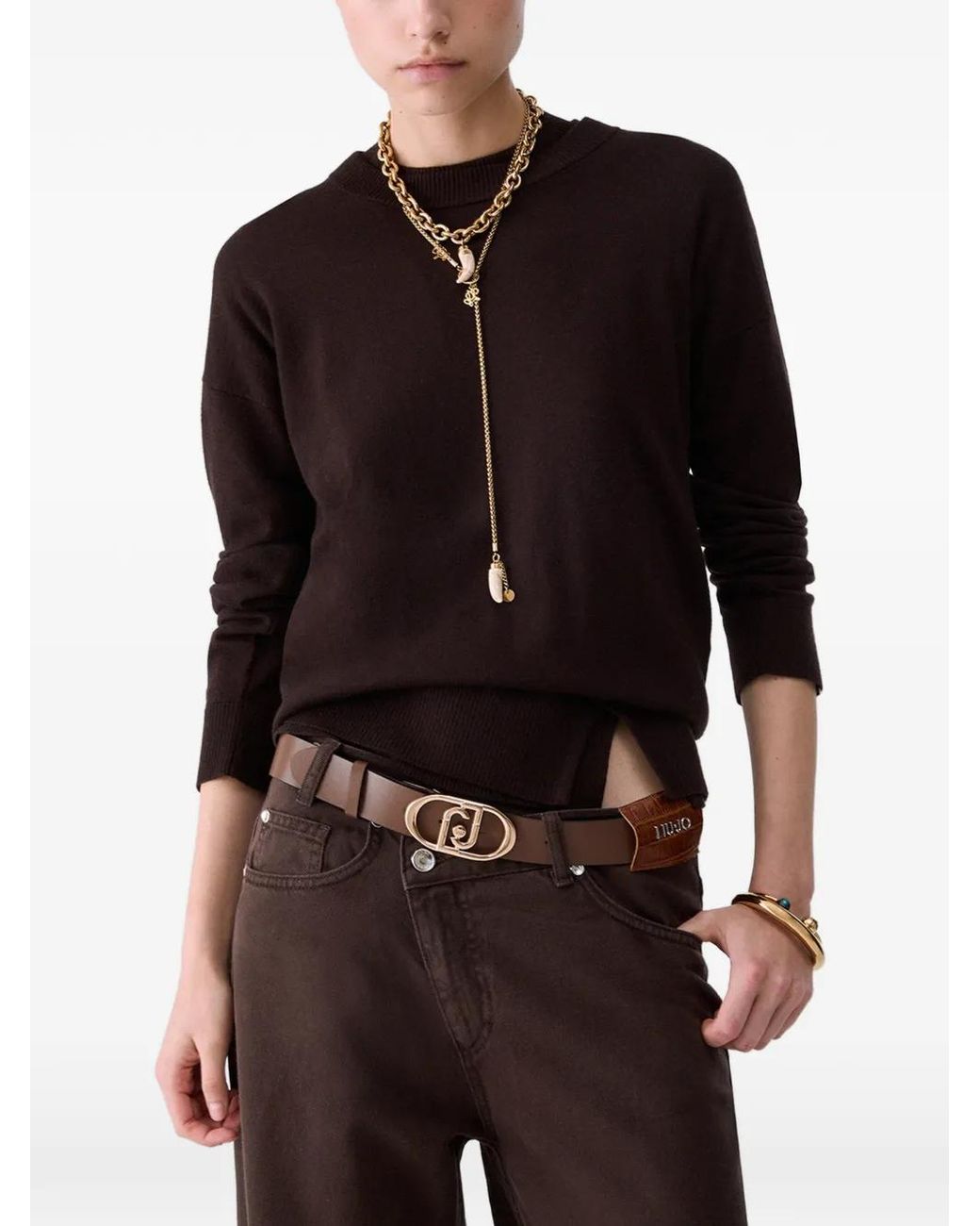 Liu Jo Black Wool Blend Sweater