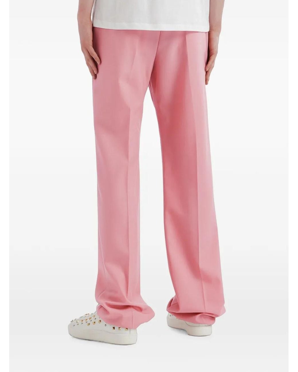 Valentino Garavani Pink Wool Trousers With Detachable Stirrups for men