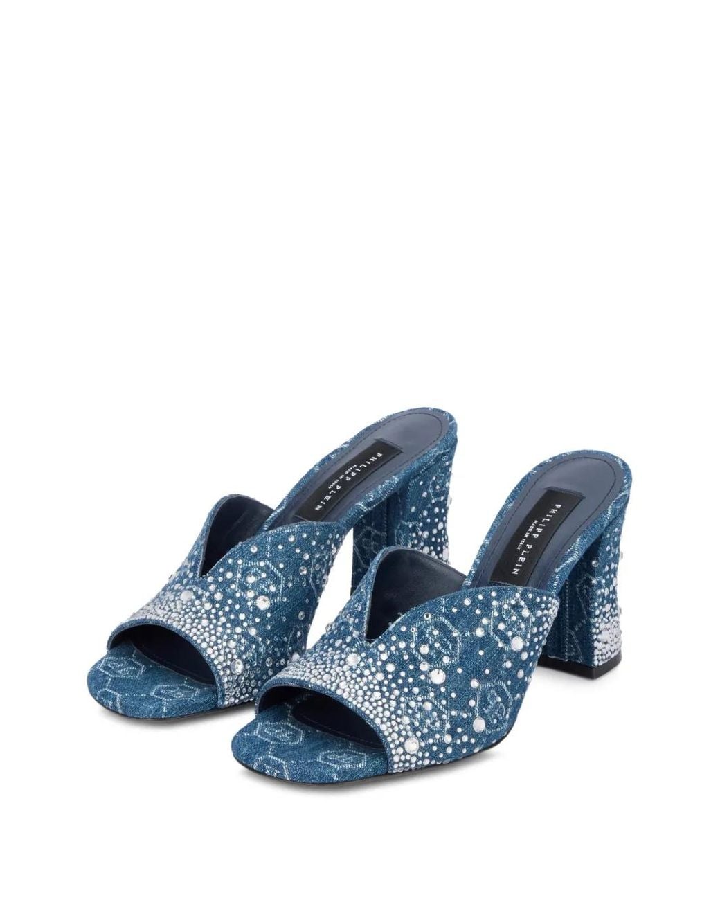 Philipp Plein Blue Sandales À Bride Salomé