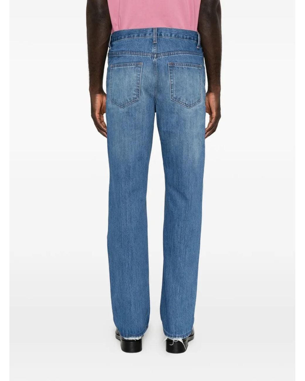 TONYWACK Blue Faded Straight-Leg Jeans for men