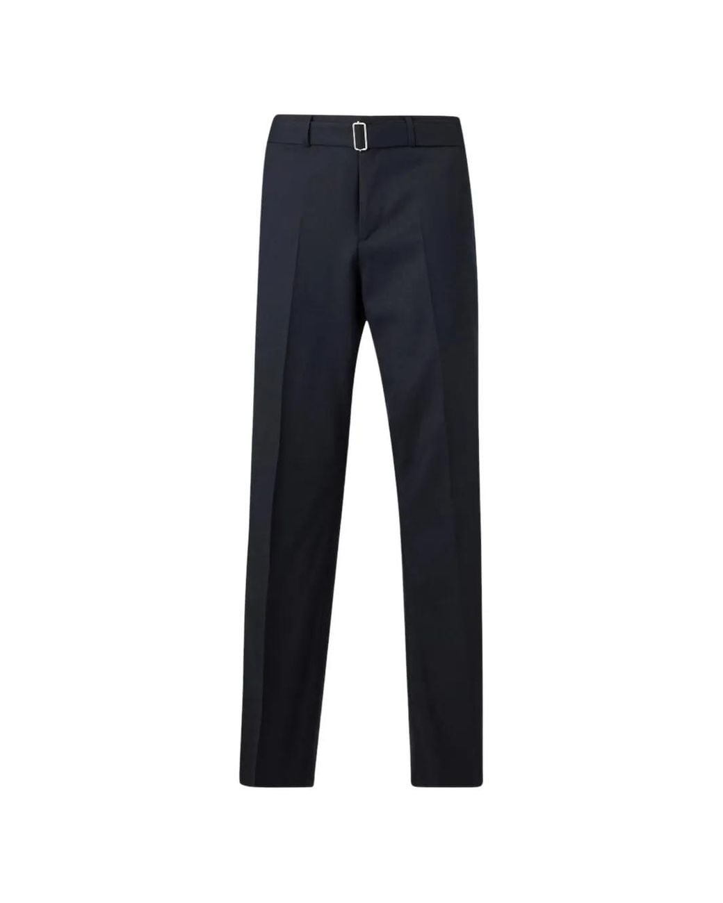 Lardini Blue Belted Pressed-Crease Trousers for men