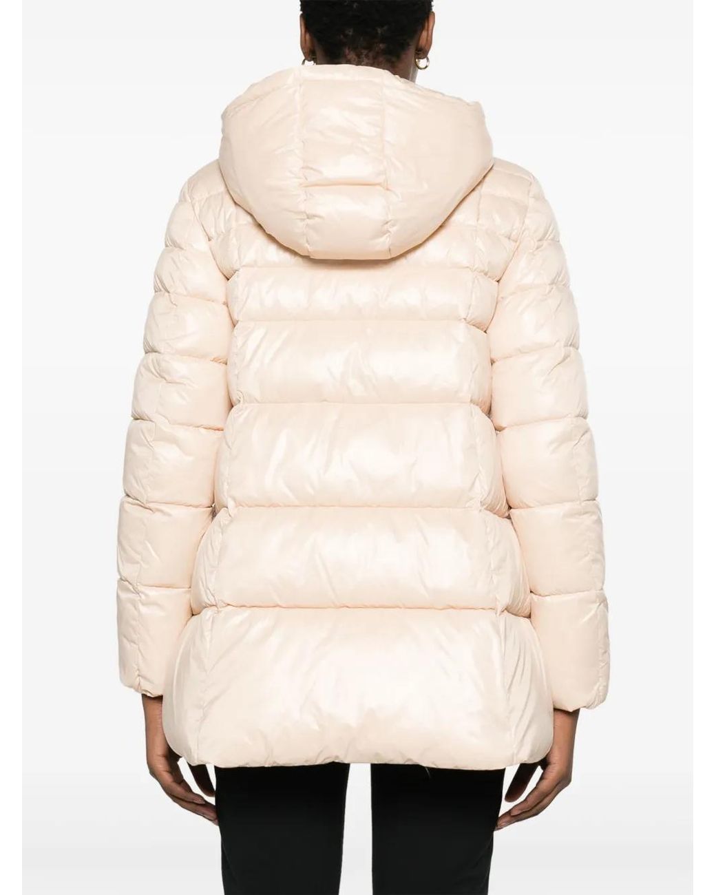 EA7 Natural Logo-Print Hooded Padded Jacket