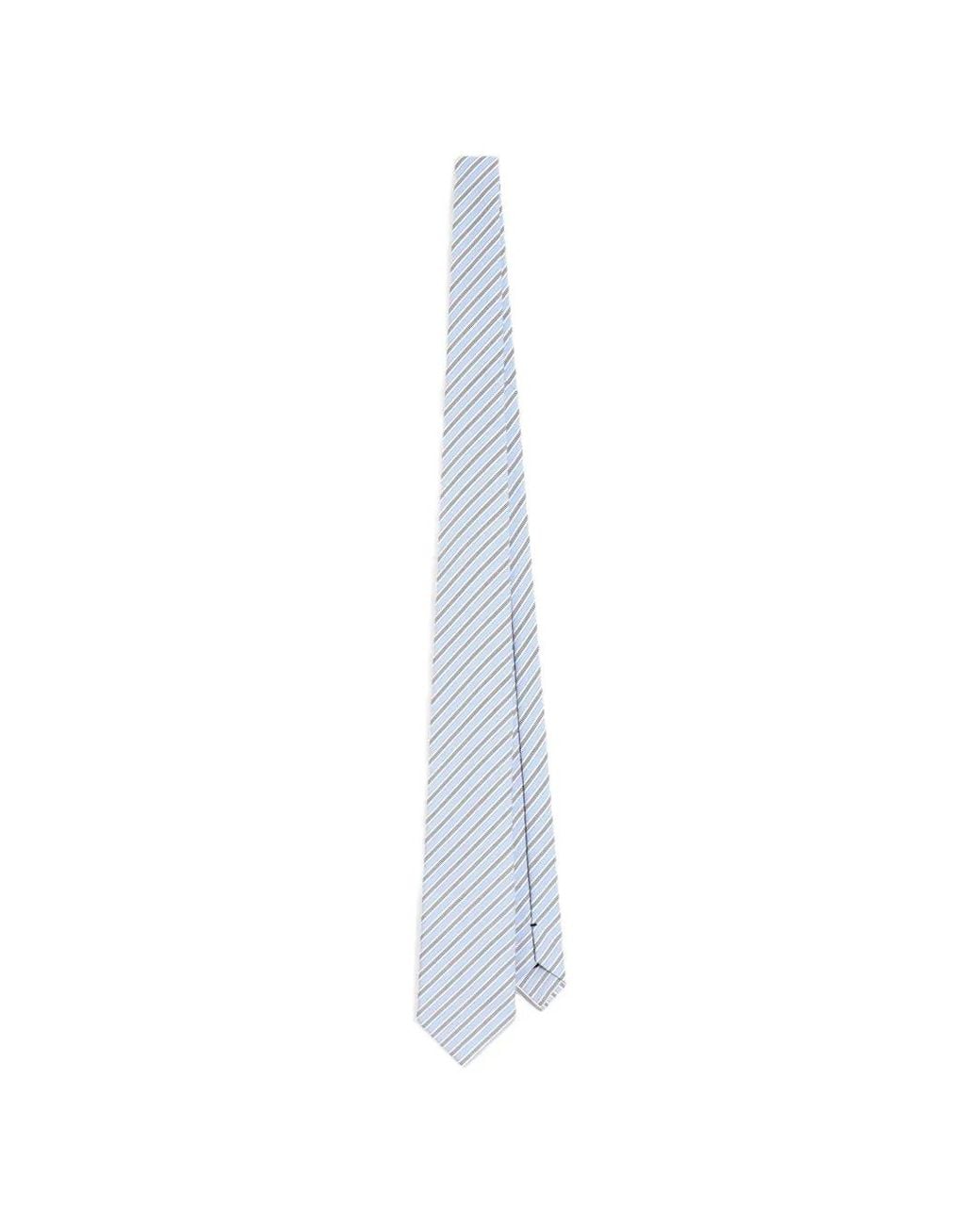 Dolce & Gabbana White Striped Poplin Tie for men