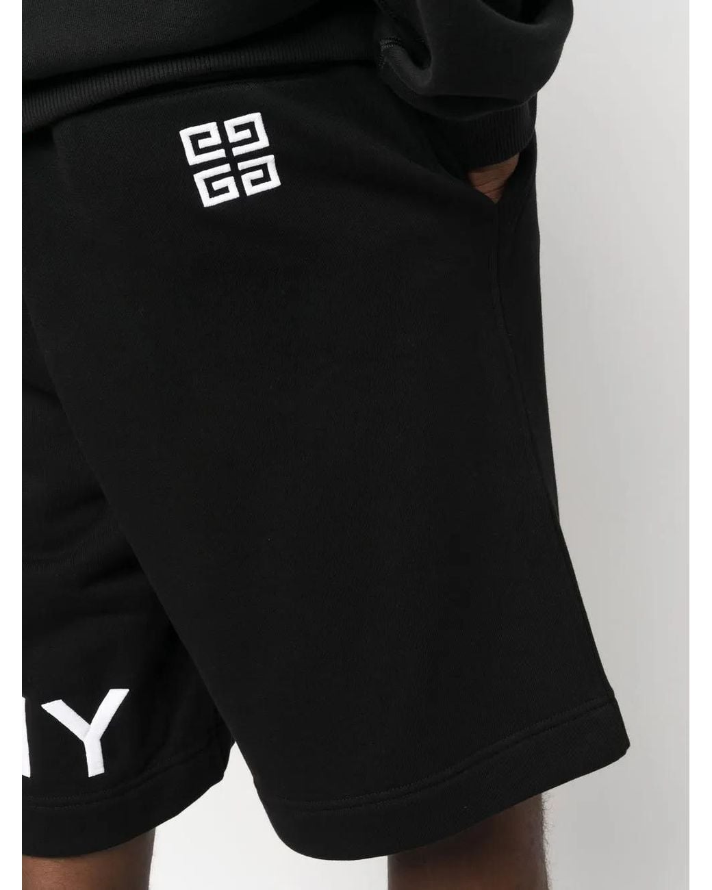 Givenchy Black 4G Logo-Print Track Shorts for men