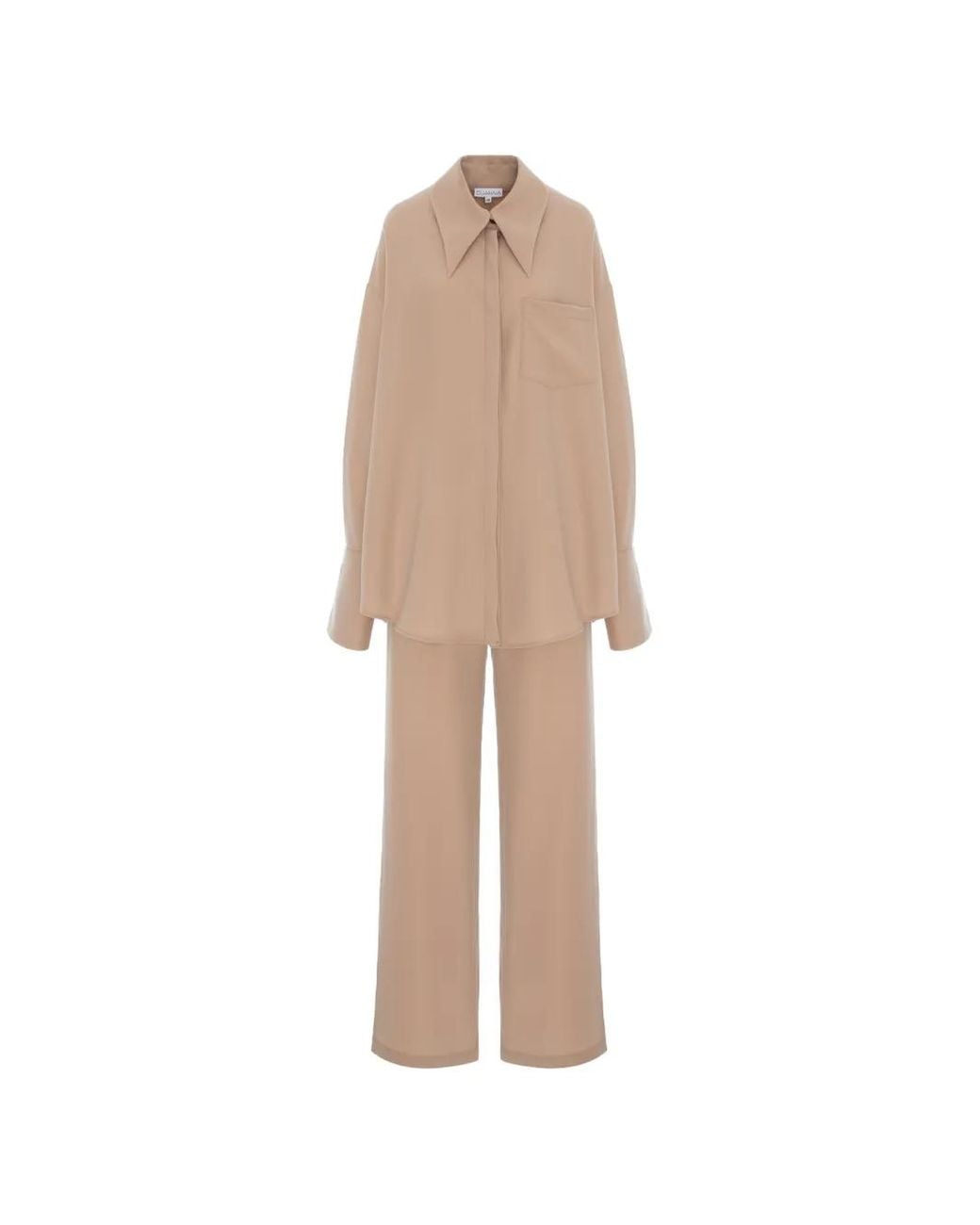 CuAnna Natural Margie Suit Wide-Leg Jumpsuit
