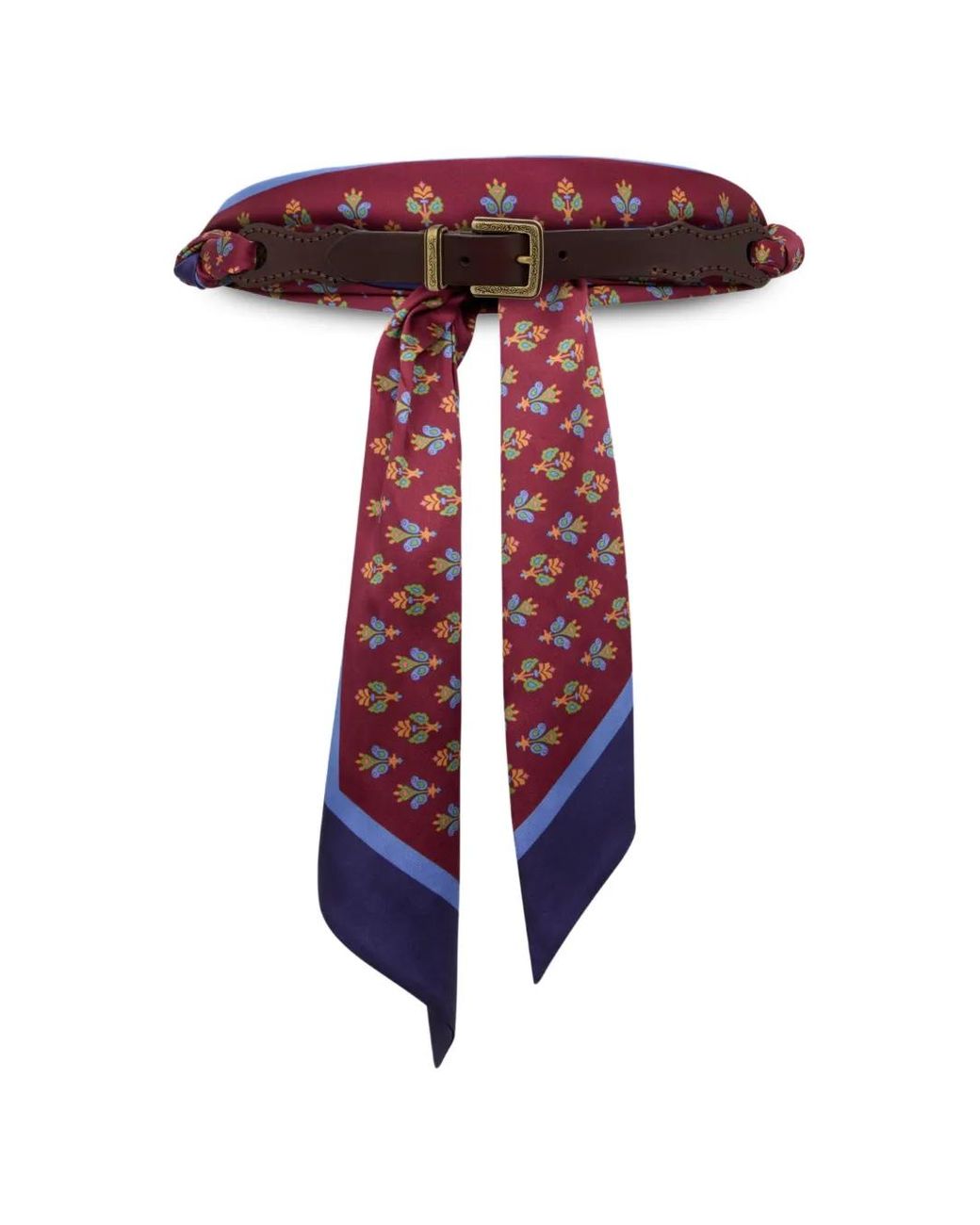 Cinturón De Piel Con Bufanda Estampada Etro de color Red