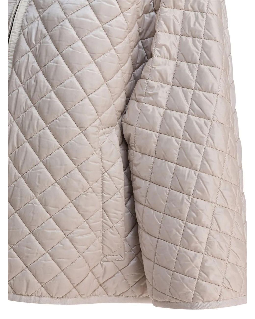 Max Mara Gray Delfina Quilted Zip-Front Jacket