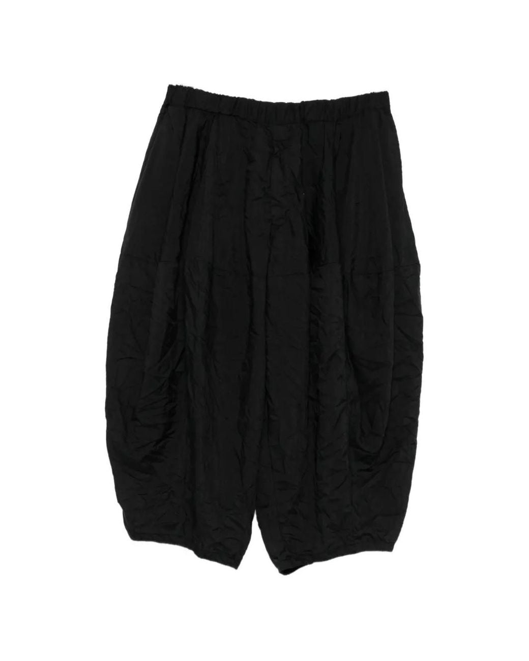 COMME DES GARÇON BLACK Black Crinkled Balloon-Leg Shorts