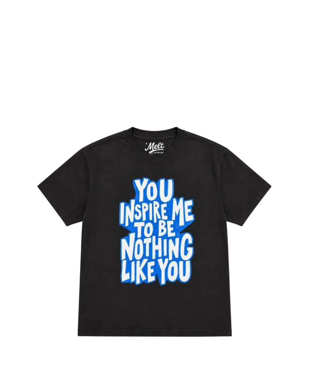 Melt Black Slogan-Print Cotton T-Shirt for men