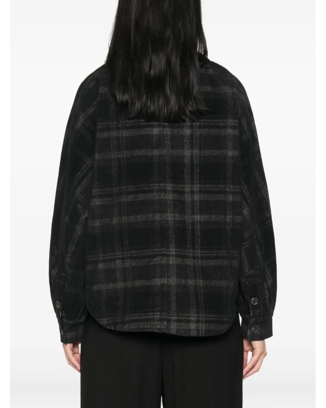 Psophia Black Check-Print Buckled-Collar Jacket