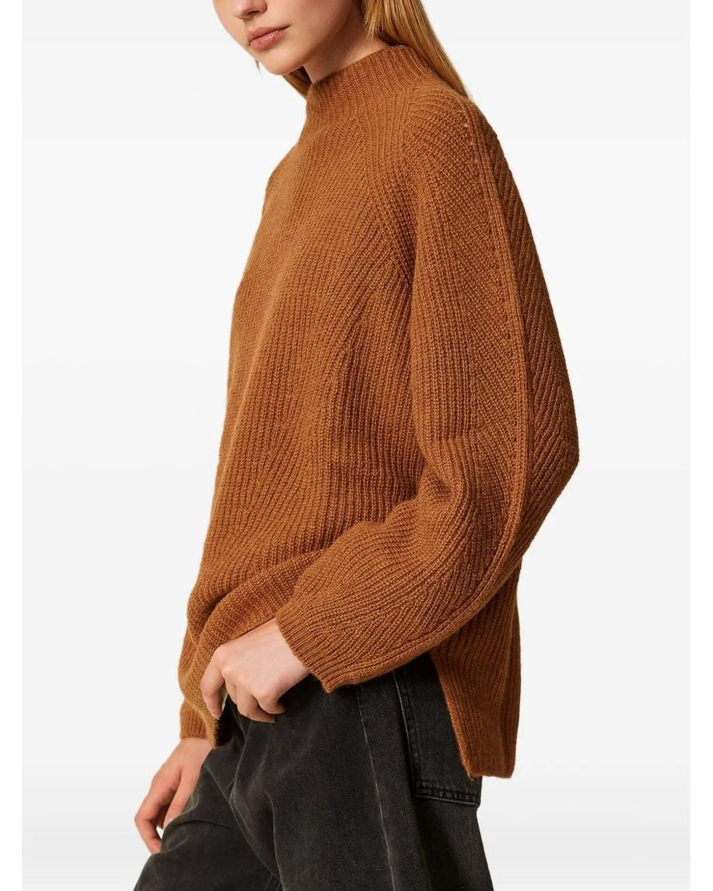 Twinset Brown Turtle Neck Sweater