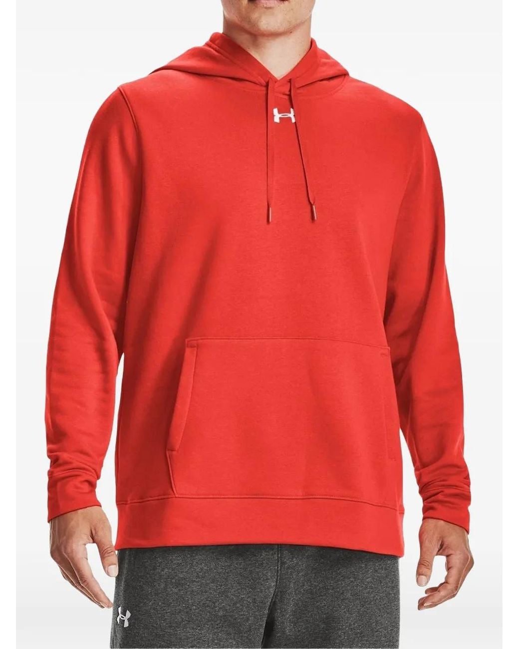 Under Armour Red Hustle Fleece Hoodie for men