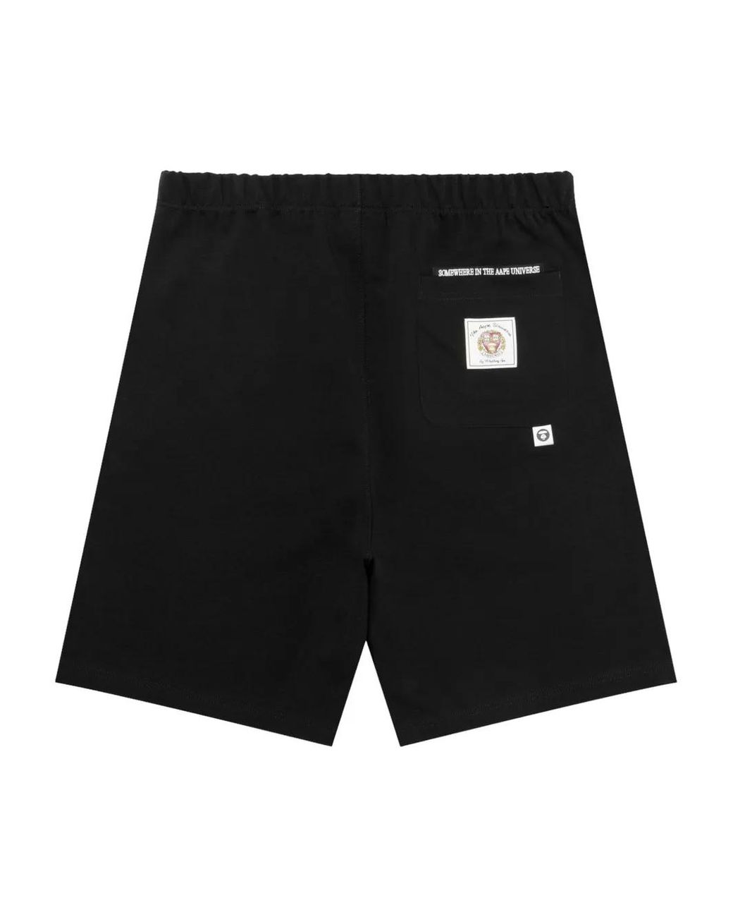 Aape By A Bathing Ape Black Logo-Patch Shorts for men