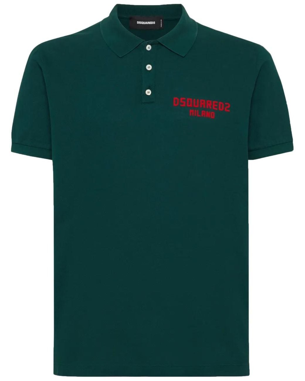 Polo Con Logo Estampado DSquared² de hombre de color Green