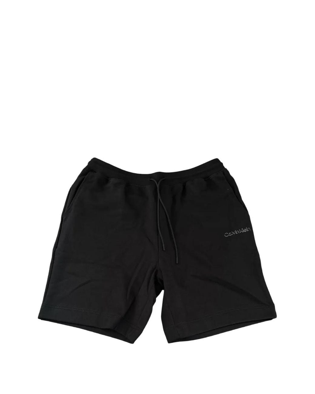 Calvin Klein Black Logo-Print Drawstring Shorts for men