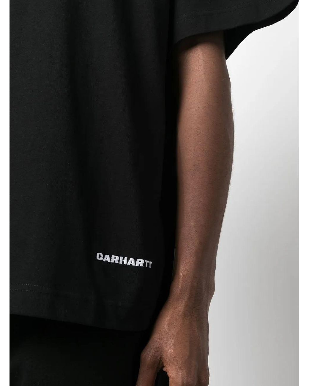 Camiseta Link Script Con Cuello Redondo Carhartt de hombre de color Black