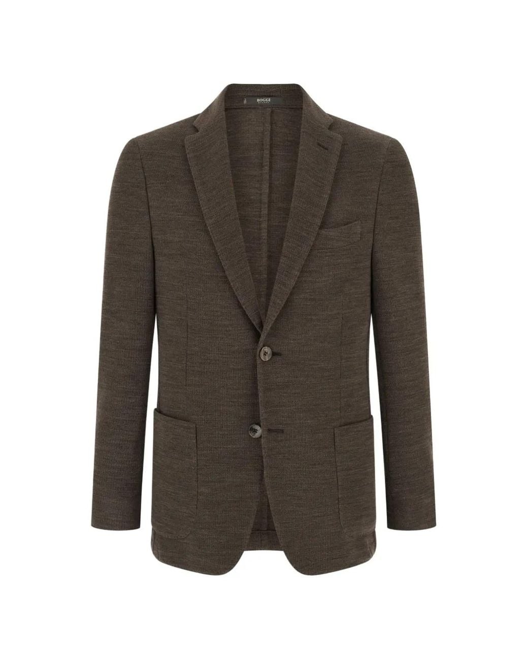Boggi Brown Blazer Micro Structured Wool for men