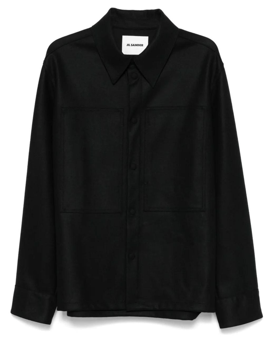 Jil Sander Wollen Overhemd in het Black voor heren