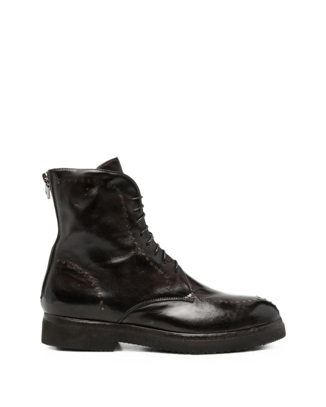 Stivali Stringati Con Borchie di LEMARGO in Black