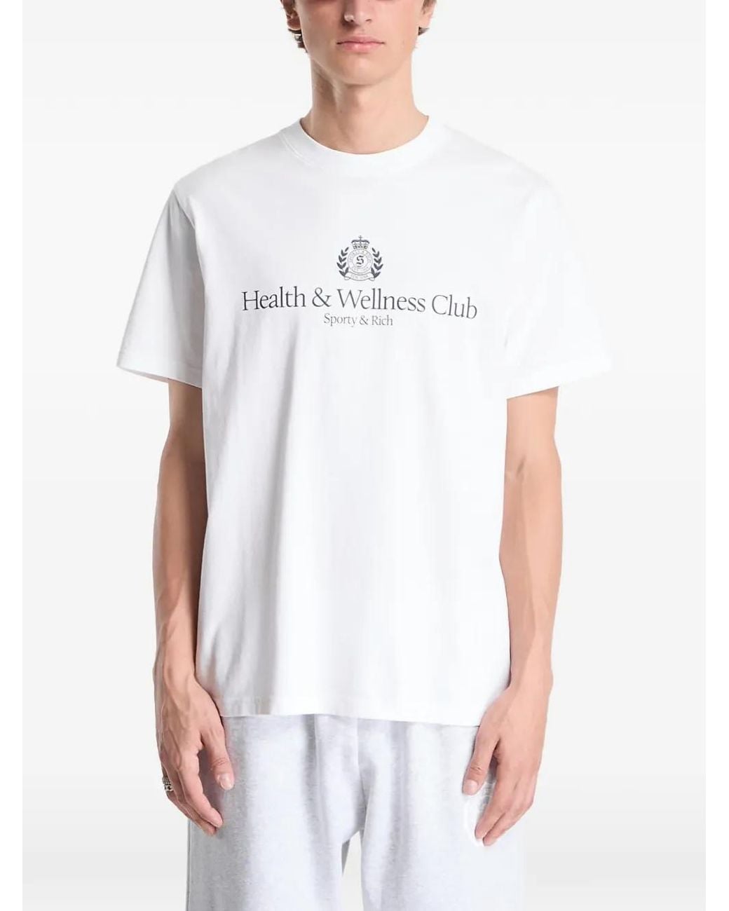 Sporty & Rich White Health & Wellness Club Crest T-Shirt