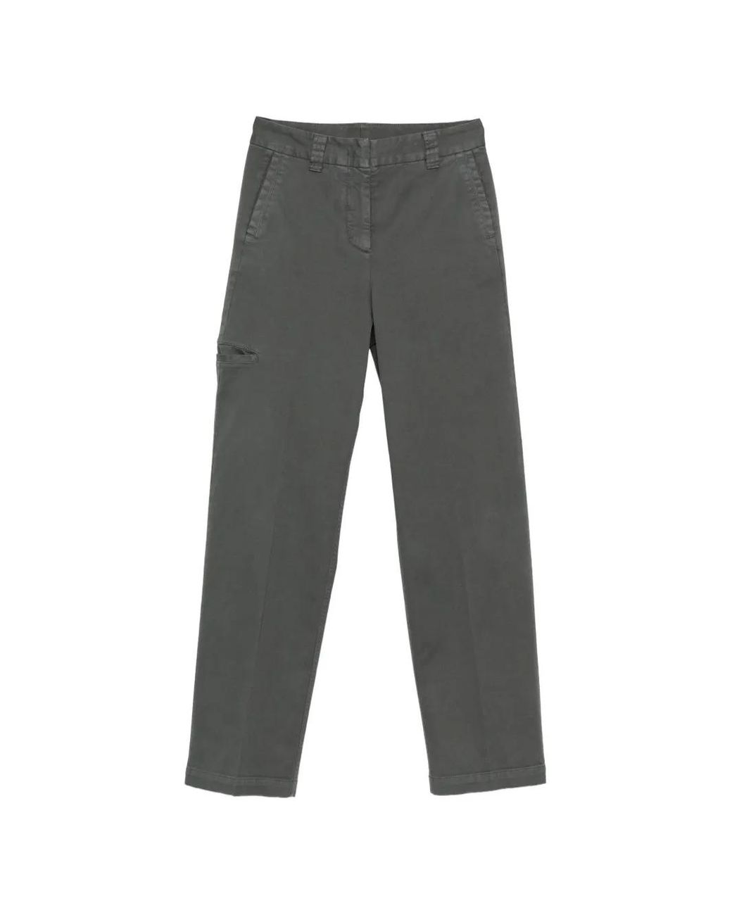 Aspesi Gray Straight-Leg Trousers